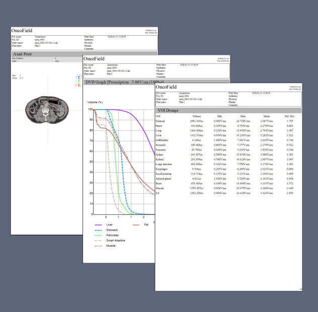 Report generation and export screen