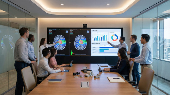 MedTech team comparing product simulation plans